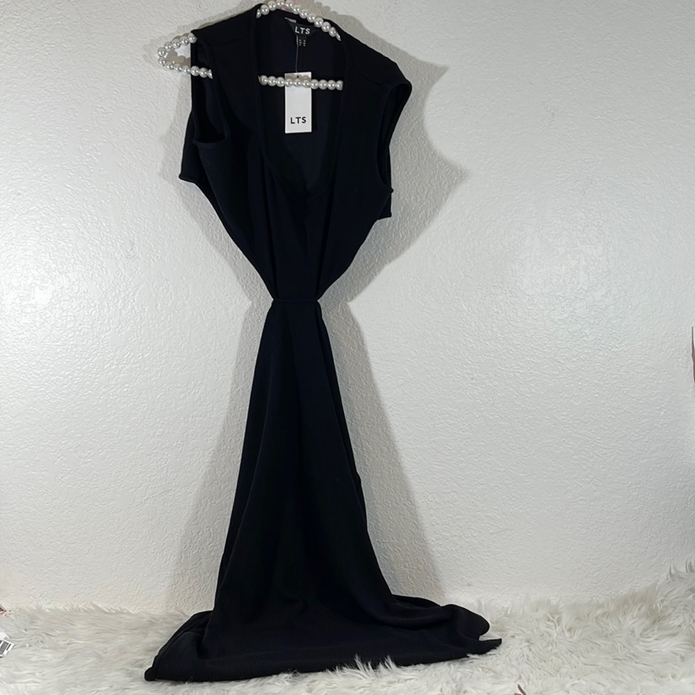 LTS Tall Black Cut Out Detail Mini Dress Size 16 NEW - Picture 4 of 15